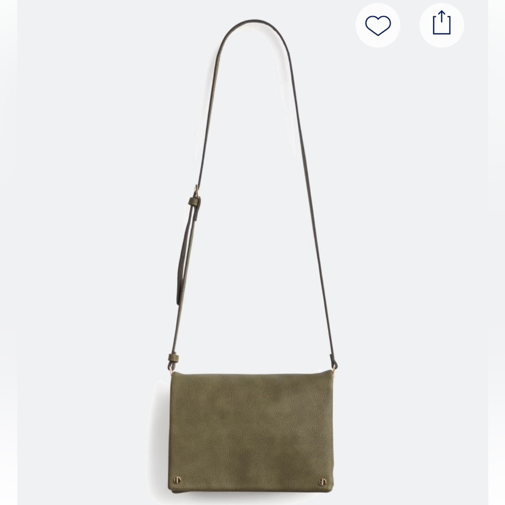Street Level Demi Fold Over Vegan Leather Crossbody Bag